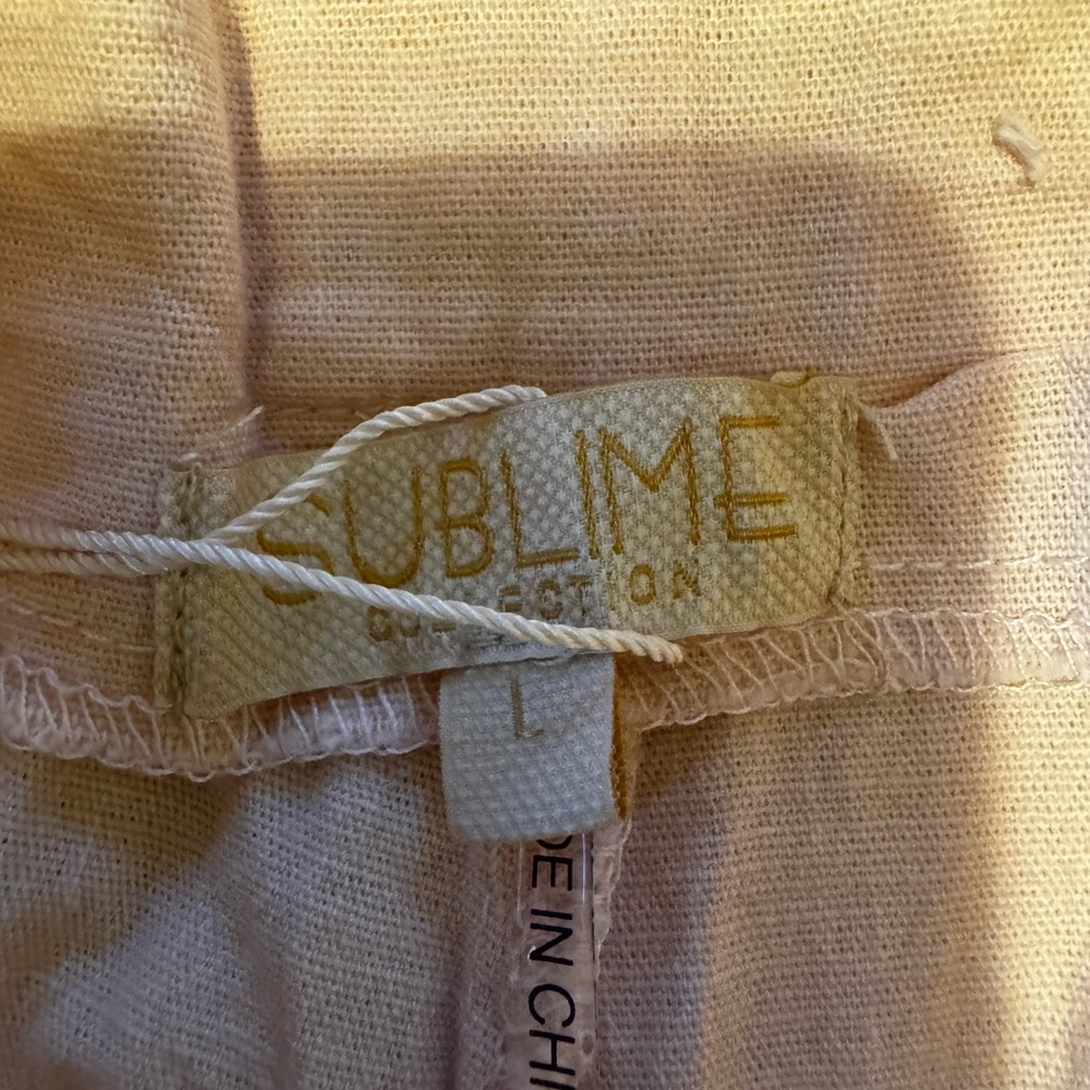 Peach Drawstring Paperbag Pants New - Picture 6 of 10